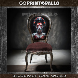 Techno Japanese cyborg Geisha Tissuepapier