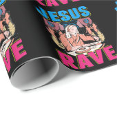 Techno Jesus Religion Retro Electronic Bass Music Cadeaupapier (Rol Hoek)