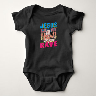 Techno Jesus Religion Retro Electronic Bass Music Romper