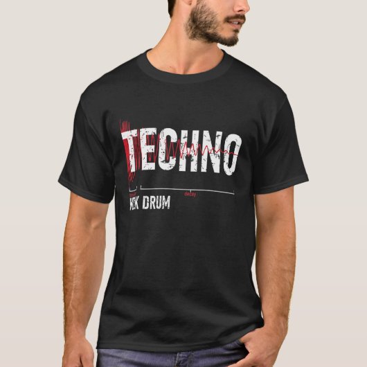 Techno Kick Drum Synthesizer T-shirt (Voorkant)