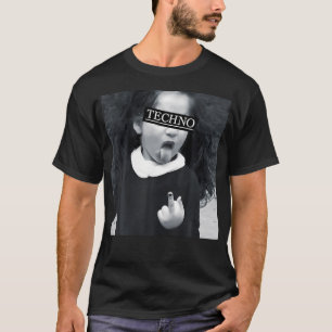 Techno Kind Met Tong Middelvinger Raver Rave T-shirt