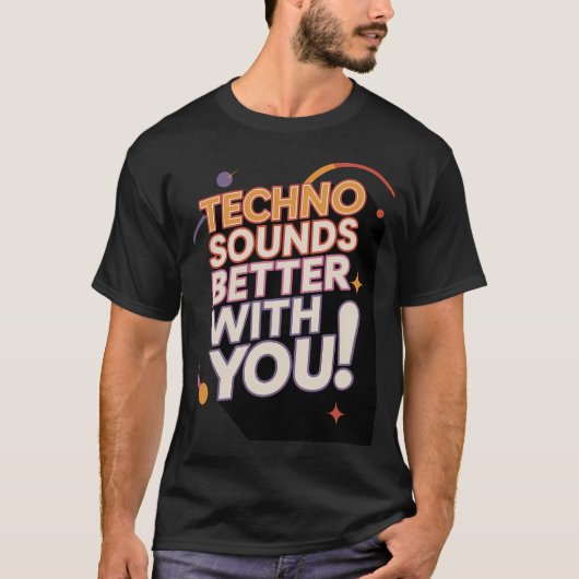 Techno klinkt beter met jou - Retro 70s Disco T-shirt (Voorkant)