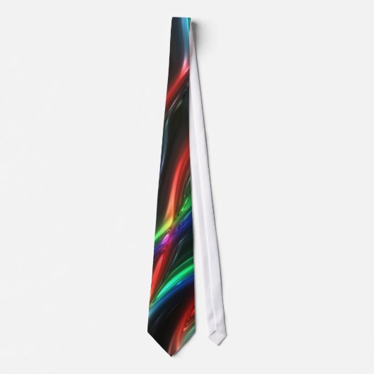Techno Melted Sticky Metallic Vloeibaar Plastic Stropdas (Voorkant)