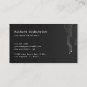 Techno Modern Design Visitekaartje - zwart-wit (Achterkant)