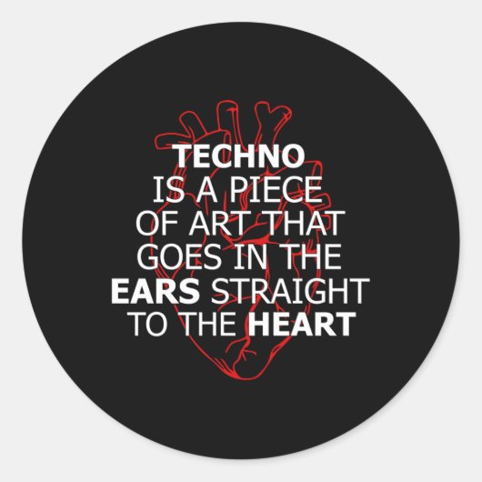 Techno Music DJ Rave Electro Festival Gift Idea Ronde Sticker (Voorkant)