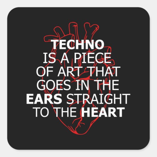 Techno Music DJ Rave Electro Festival Gift Idea Vierkante Sticker (Voorkant)