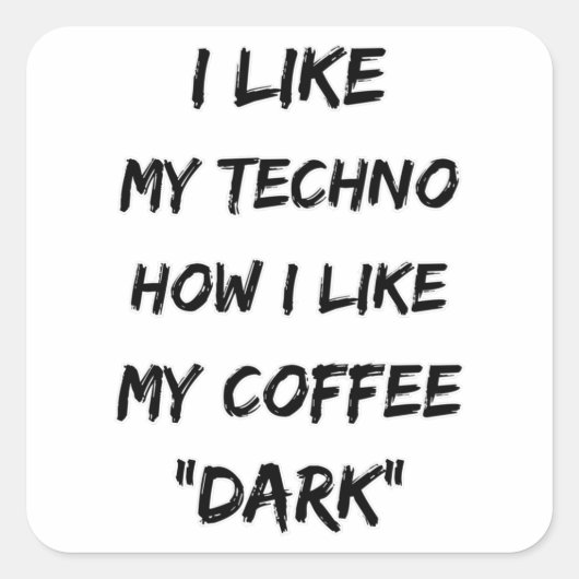 Techno Music Rave DJ Electro Festival Feestgeschen Vierkante Sticker (Voorkant)