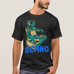 Techno Muziek Astronaut DJ Spaceman Disc Jockey T-shirt