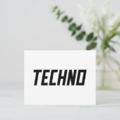 TECHNO-muziek Briefkaart (Staand voorkant)
