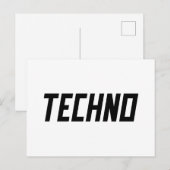 TECHNO-muziek Briefkaart (Voorkant / Achterkant)