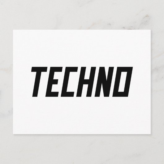 TECHNO-muziek Briefkaart (Voorkant)