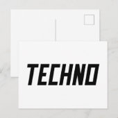 TECHNO-muziek Briefkaart (Voorkant / Achterkant)