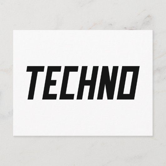 TECHNO-muziek Briefkaart (Voorkant)