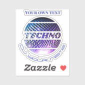 Techno muziek DJ promotie Custom-Cut Vinyl Sticke Sticker (Vel)