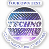 Techno muziek DJ promotie Custom-Cut Vinyl Sticke Sticker (Voorkant)