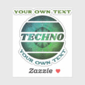 Techno muziek dj promotie Custom-Cut Vinyl Sticker (Vel)