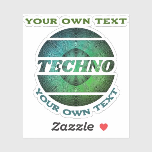 Techno muziek dj promotie Custom-Cut Vinyl Sticker (Vel)