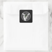 Techno Muziek DJ Rave Electro Trance Gift Idee Vierkante Sticker (Tas)