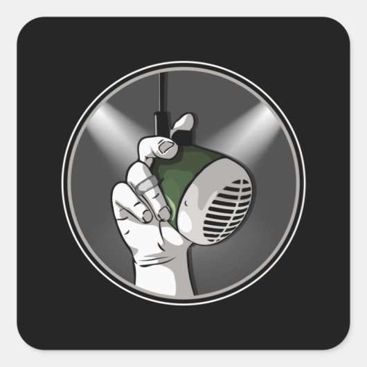 Techno Muziek DJ Rave Electro Trance Gift Idee Vierkante Sticker (Voorkant)