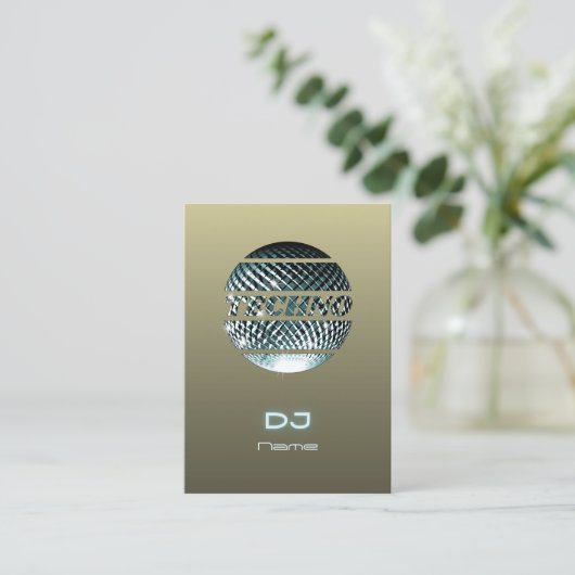 Techno muziek DJ Visitekaartje (Staand voorkant)