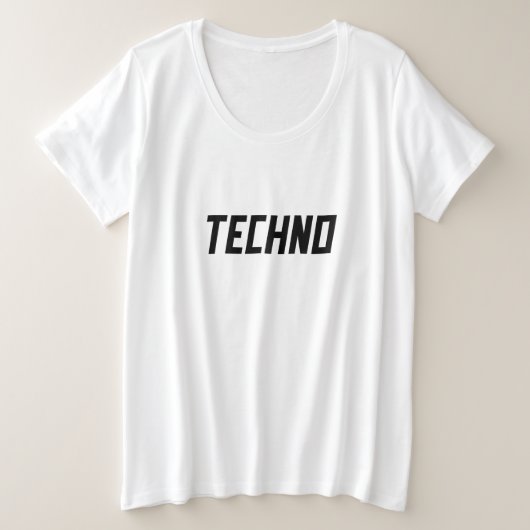 TECHNO-muziek Grote Maat T-shirt (Design voorkant)