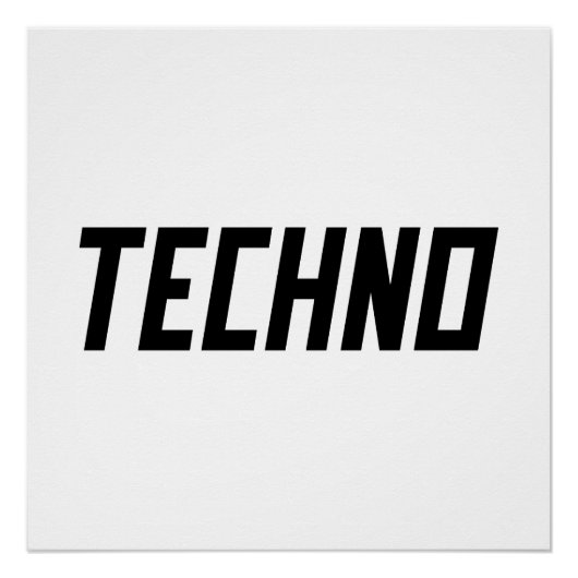 TECHNO-muziek Perfect Poster (Voorkant)