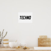 TECHNO-muziek Poster (Keuken)