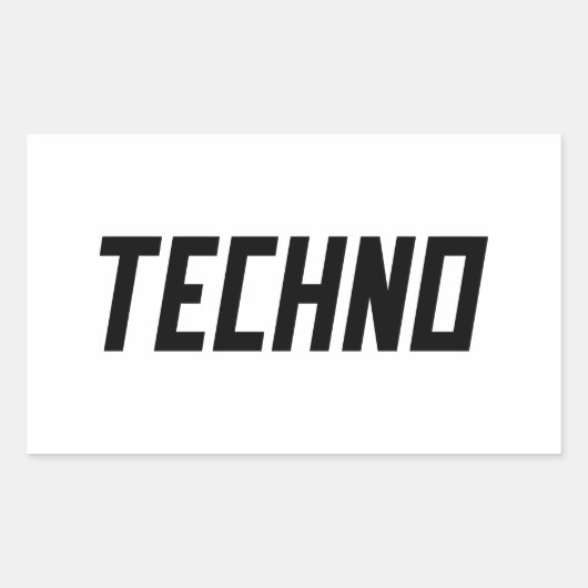 TECHNO-muziek Rechthoekige Sticker (Voorkant)