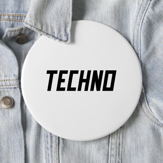 TECHNO-muziek Ronde Button 6,0 Cm (In situ)