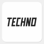 TECHNO-muziek Vierkante Sticker (Voorkant)