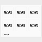 TECHNO-muziek Vierkante Sticker (Vel)