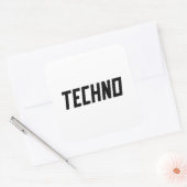 TECHNO-muziek Vierkante Sticker (Envelop)