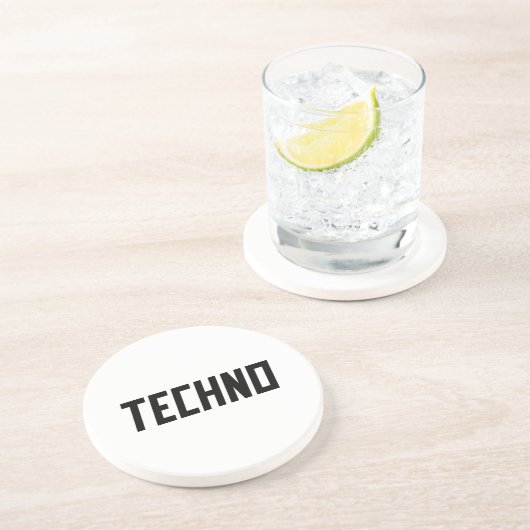 TECHNO-muziek Zandsteen Onderzetter (Zijkant)
