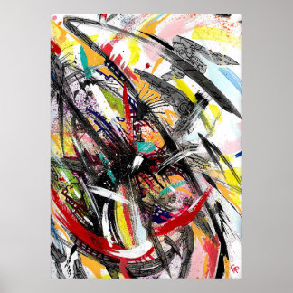 Techno orkaan schilderij poster