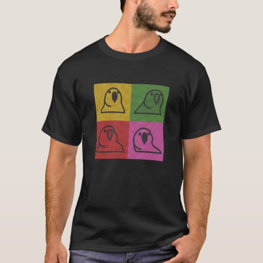 Techno Party Parrot Pop Art T-shirt (Voorkant)