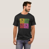 Techno Party Parrot Pop Art T-shirt (Voorkant volledig)