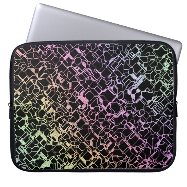 techno rainbo: laptop sleeve (Voorkant)