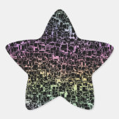 techno rainbo : ster sticker (Voorkant)