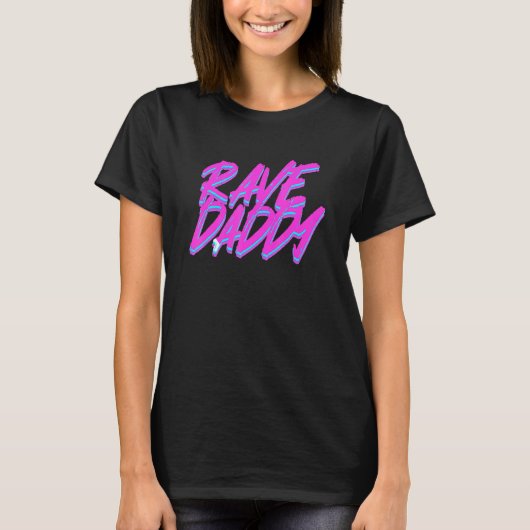 Techno Rave Mannen Edm Rave Daddy T-shirt (Voorkant)