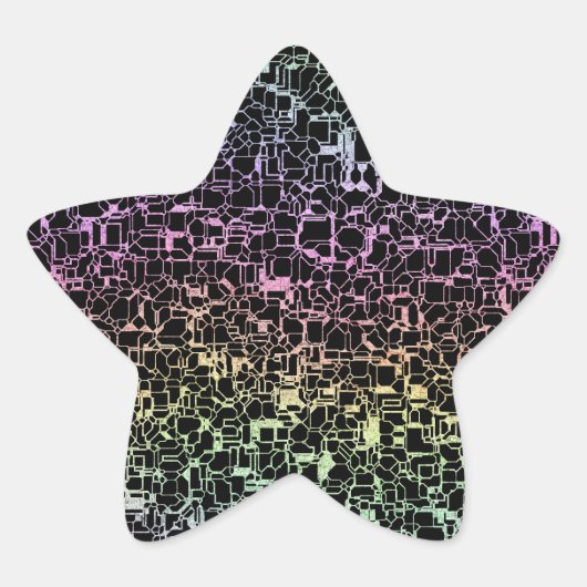 techno regenboog : ster sticker (Voorkant)