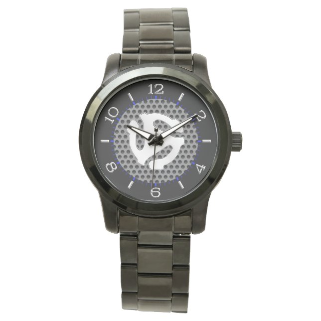 Techno Retro  Chrome 45 spacer DJ Dial Horloge (Voorkant)