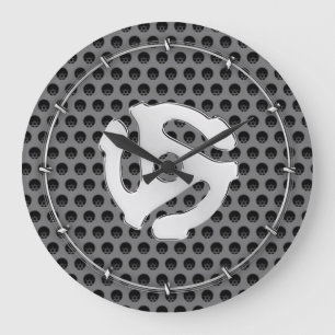 Techno Retro  Chrome 45 spacer DJ Print Grote Klok