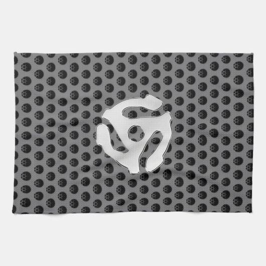 Techno Retro  Chrome 45 spacer DJ Print Theedoek (Horizontaal)