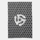 Techno Retro  Chrome 45 spacer DJ Print Theedoek (Verticaal)