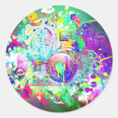 Techno Ronde Sticker (Voorkant)