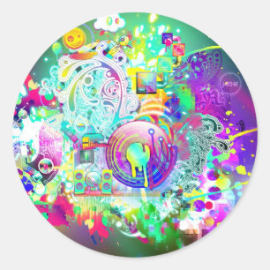 Techno Ronde Sticker