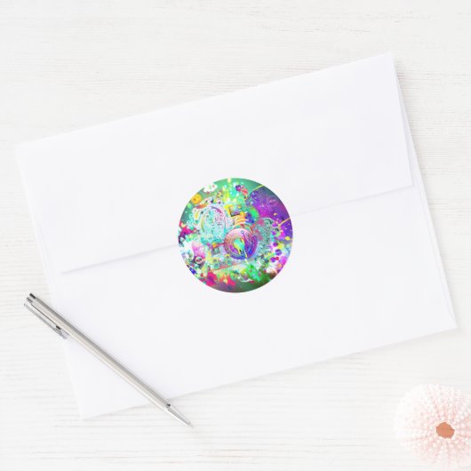 Techno Ronde Sticker (Envelop)