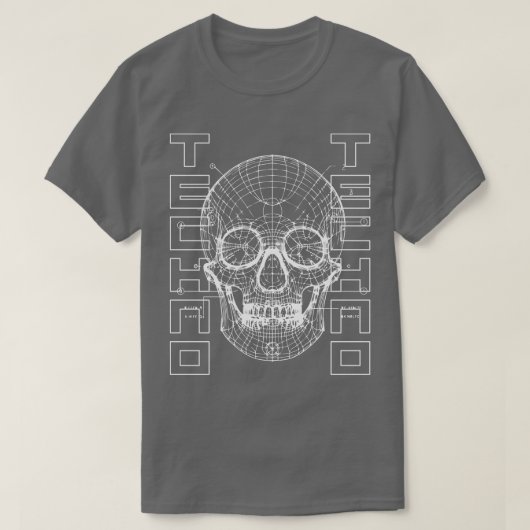 techno-schedel t-shirt (Design voorkant)