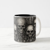 Techno schedels 004 tweekleurige koffiemok (Voorkant rechts)