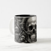 Techno schedels 006 tweekleurige koffiemok (Voorkant links)